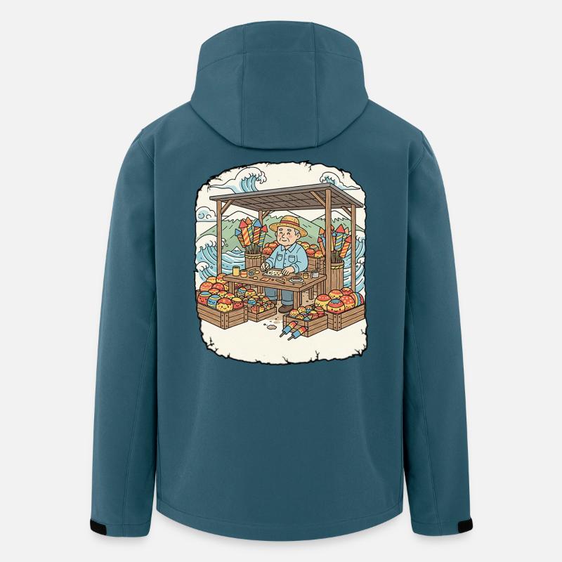 Feuerwerk Pyro Raketen - Recycelte Männer Softshell-Jacke von Stanley/Stella - Dunkles Petrol