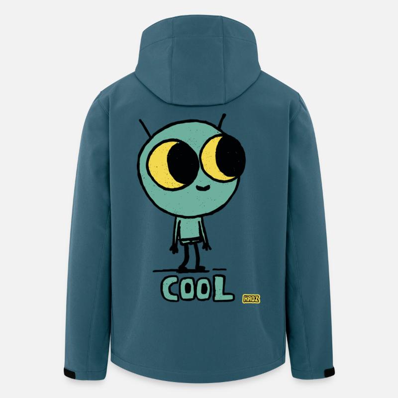 Cosmic Cute Alien with Big Eyes - Men’s Recycled Softshell Jacket by Stanley/Stella - stargazer