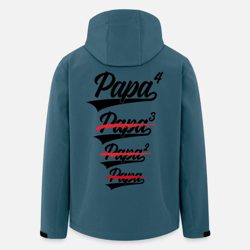 PAPA HOCH 4 KINDER - Recycelte Männer Softshell-Jacke von Stanley/Stella - Dunkles Petrol