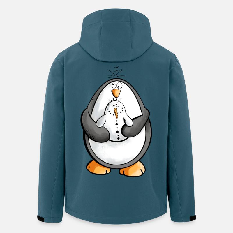 Pinguin und Schneemann sind beste Freunde - Recycelte Männer Softshell-Jacke von Stanley/Stella - Dunkles Petrol