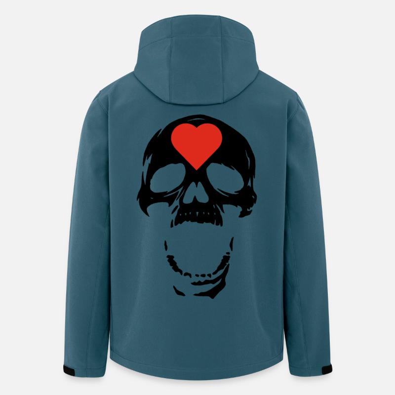 Der schwarze Schädel und das Herz - Recycelte Männer Softshell-Jacke von Stanley/Stella - Dunkles Petrol