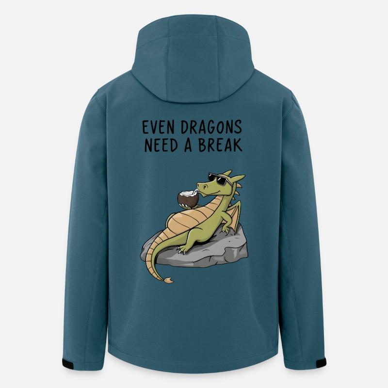 Lounging Dragon - Recycelte Männer Softshell-Jacke von Stanley/Stella - Dunkles Petrol