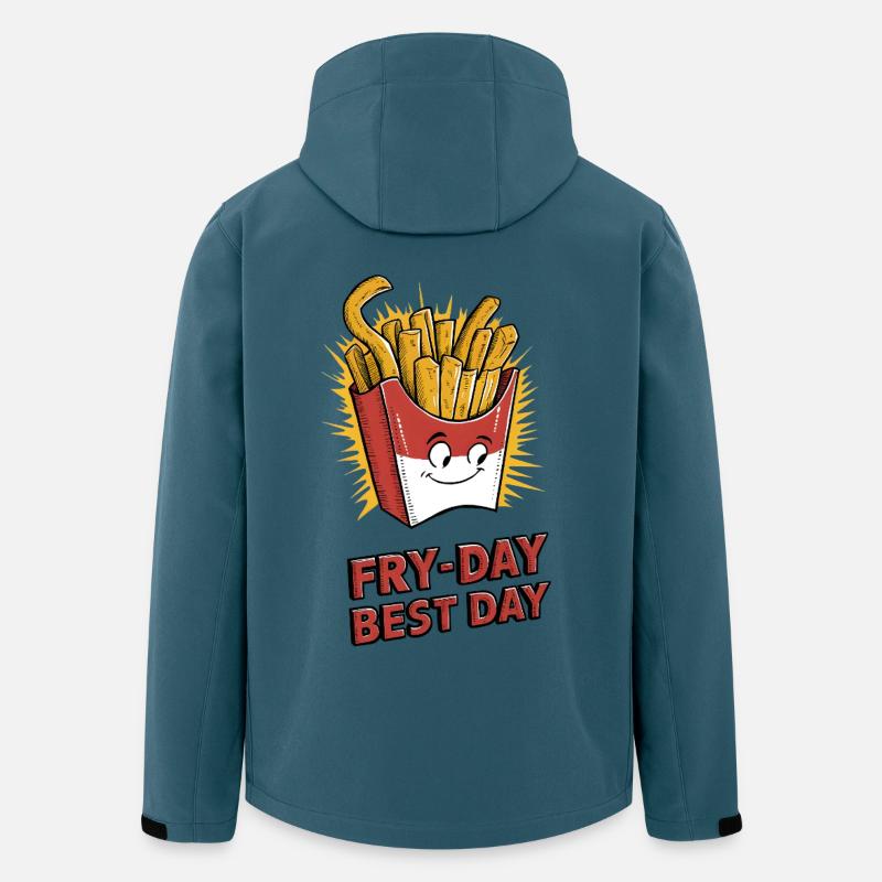 Fry-Day, Best Day - Recycelte Männer Softshell-Jacke von Stanley/Stella - Dunkles Petrol