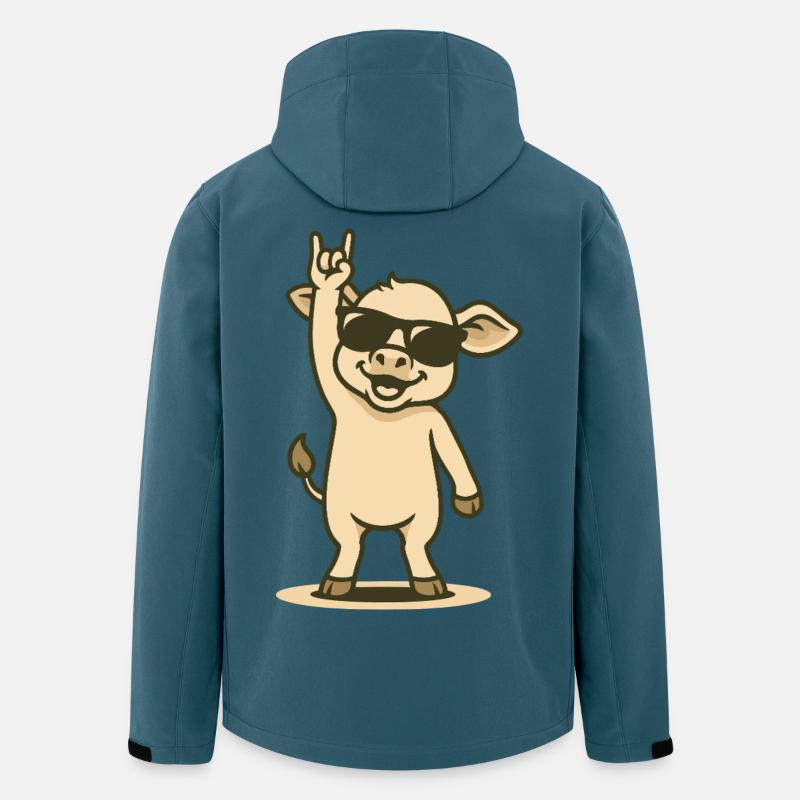 Cooles Kälbchen Rockt - Recycelte Männer Softshell-Jacke von Stanley/Stella - Dunkles Petrol