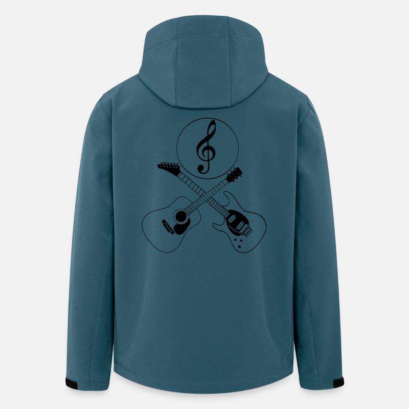Gitarren und Violinschlüssel - Recycelte Männer Softshell-Jacke von Stanley/Stella - Dunkles Petrol