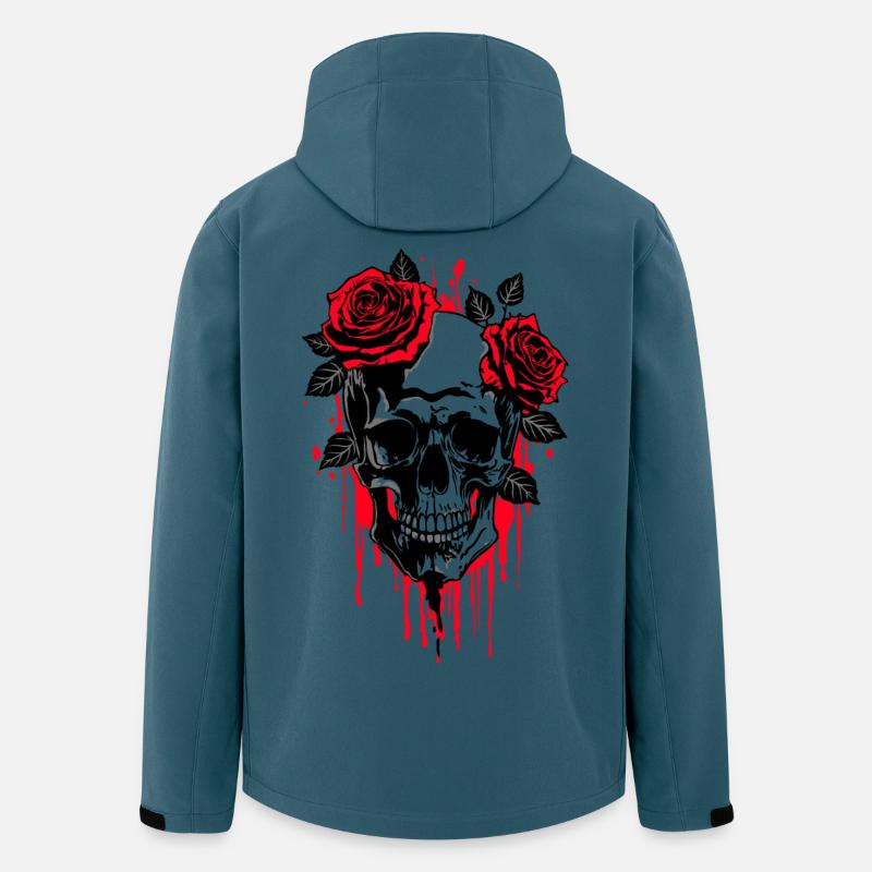 Skull mit Rosen Mystisch Romantisch - Recycelte Männer Softshell-Jacke von Stanley/Stella - Dunkles Petrol