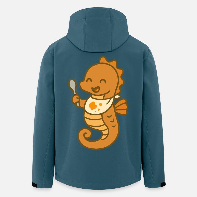 Goûter avec des hippocampes - Veste softshell homme en polyester recyclé Stanley/Stella - bleu pétrole foncé