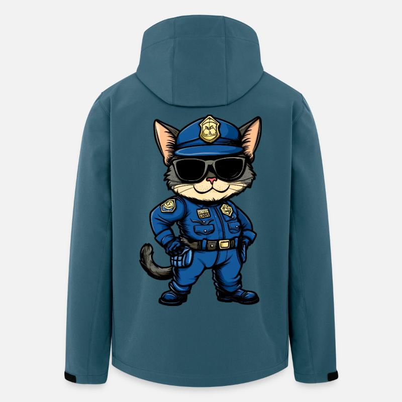 Polizei Katze - Recycelte Männer Softshell-Jacke von Stanley/Stella - Dunkles Petrol