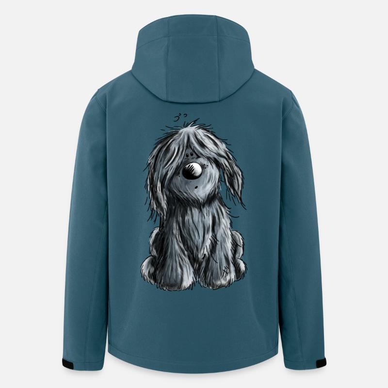 Knuffiger schwarzer Briard - Hund - Geschenk - Recycelte Männer Softshell-Jacke von Stanley/Stella - Dunkles Petrol