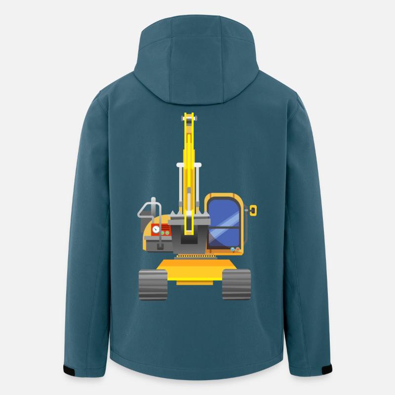Gelber Bagger von vorne - Recycelte Männer Softshell-Jacke von Stanley/Stella - Dunkles Petrol