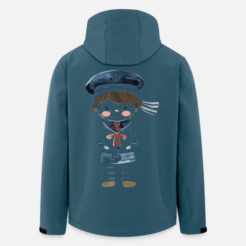 Seglerin Comic Look - Recycelte Männer Softshell-Jacke von Stanley/Stella - Dunkles Petrol