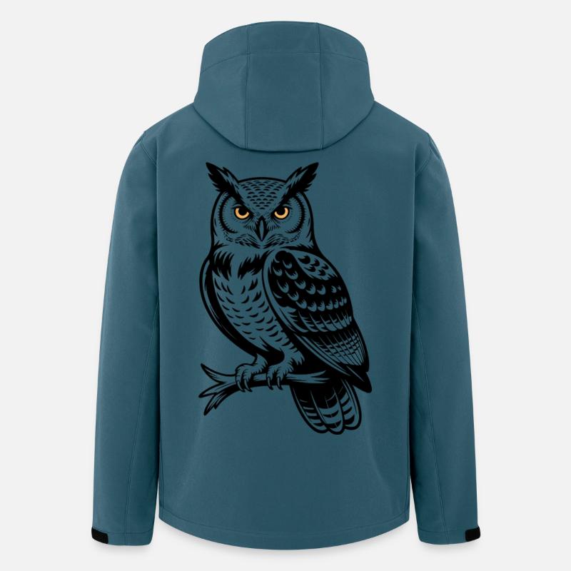 Mystische Eule - Recycelte Männer Softshell-Jacke Discoverer von Stanley/Stella - Dunkles Petrol