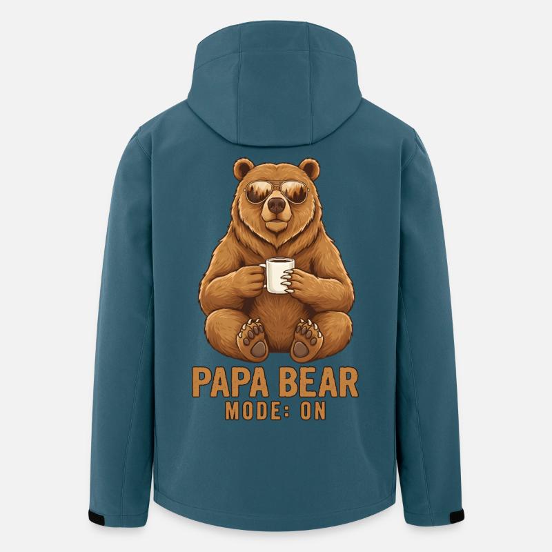 Papa Bear - Recycelte Männer Softshell-Jacke von Stanley/Stella - Dunkles Petrol