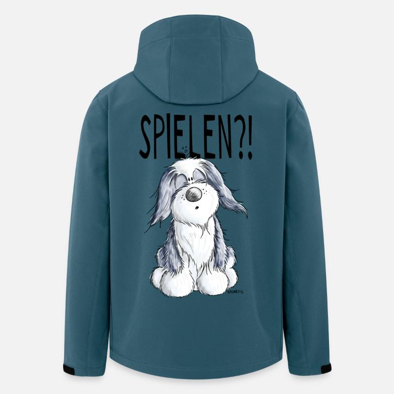 Verspielter Bearded Collie - Hund - Geschenk - Recycelte Männer Softshell-Jacke von Stanley/Stella - Dunkles Petrol