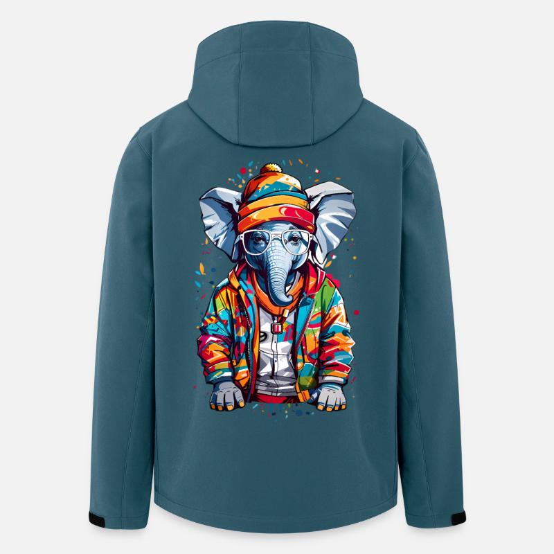 Éléphant cool - Veste softshell homme en polyester recyclé Stanley/Stella - bleu pétrole foncé