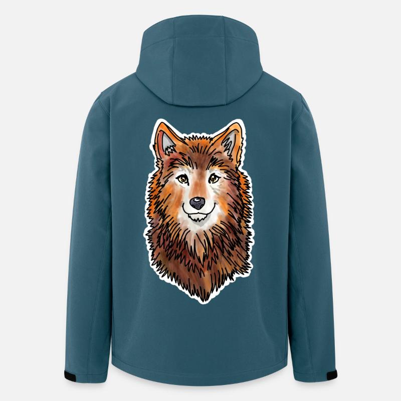 Wolf's Head (Brown Fur) - Men’s Recycled Softshell Jacket by Stanley/Stella - stargazer