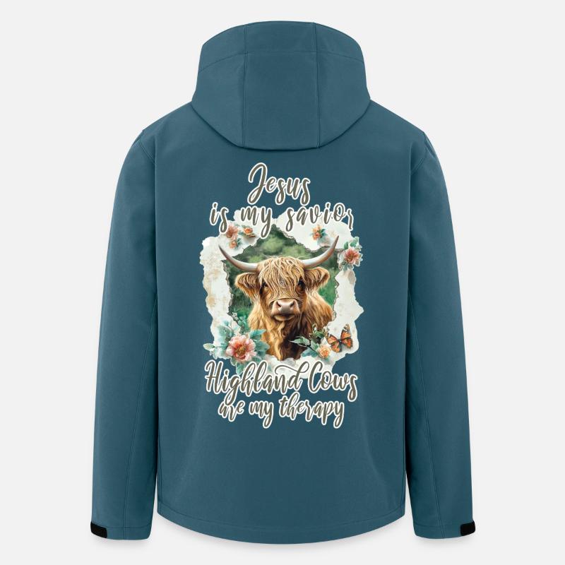Hochlandrind Christlich - Recycelte Männer Softshell-Jacke von Stanley/Stella - Dunkles Petrol
