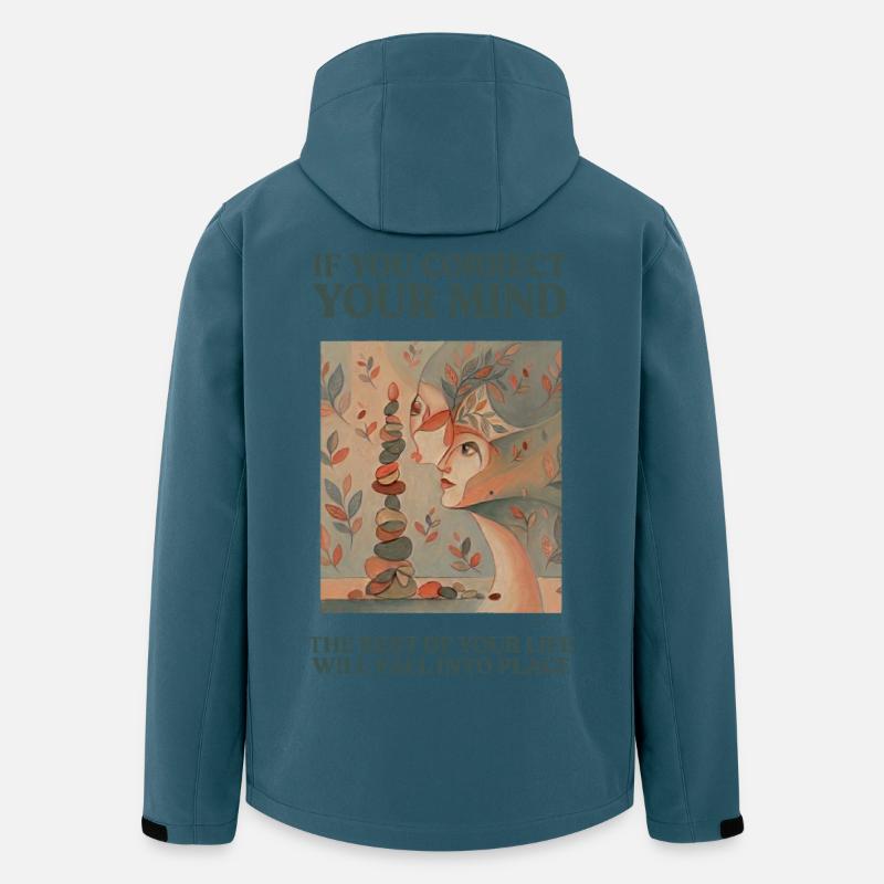 Geistesgleichgewicht und Seelenfrieden - Recycelte Männer Softshell-Jacke von Stanley/Stella - Dunkles Petrol