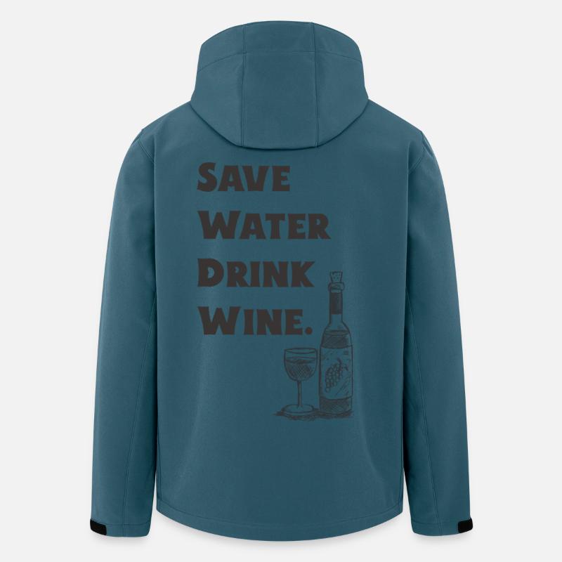 Save Water Drink Wine - Wein - Geschenk - Recycelte Männer Softshell-Jacke von Stanley/Stella - Dunkles Petrol