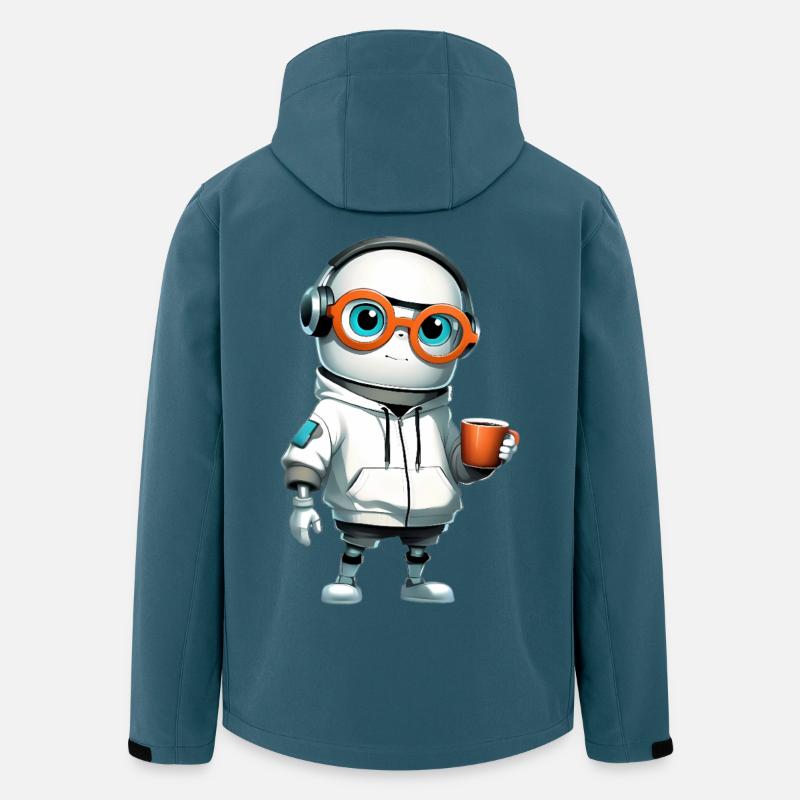 Petit robot en sweat à capuche - Veste softshell homme en polyester recyclé Stanley/Stella - bleu pétrole foncé