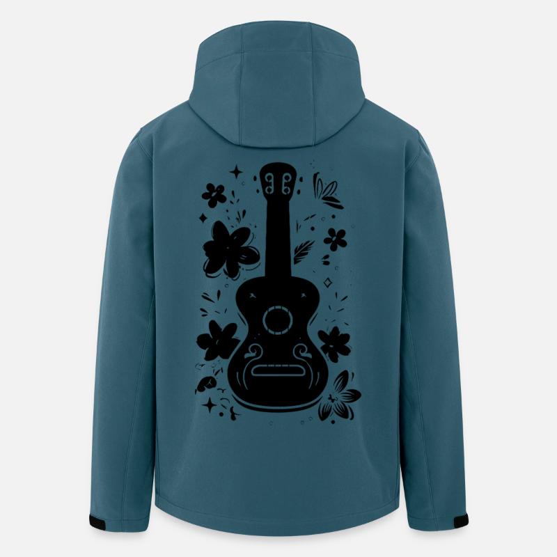 Ukulele Skizze - Recycelte Männer Softshell-Jacke von Stanley/Stella - Dunkles Petrol