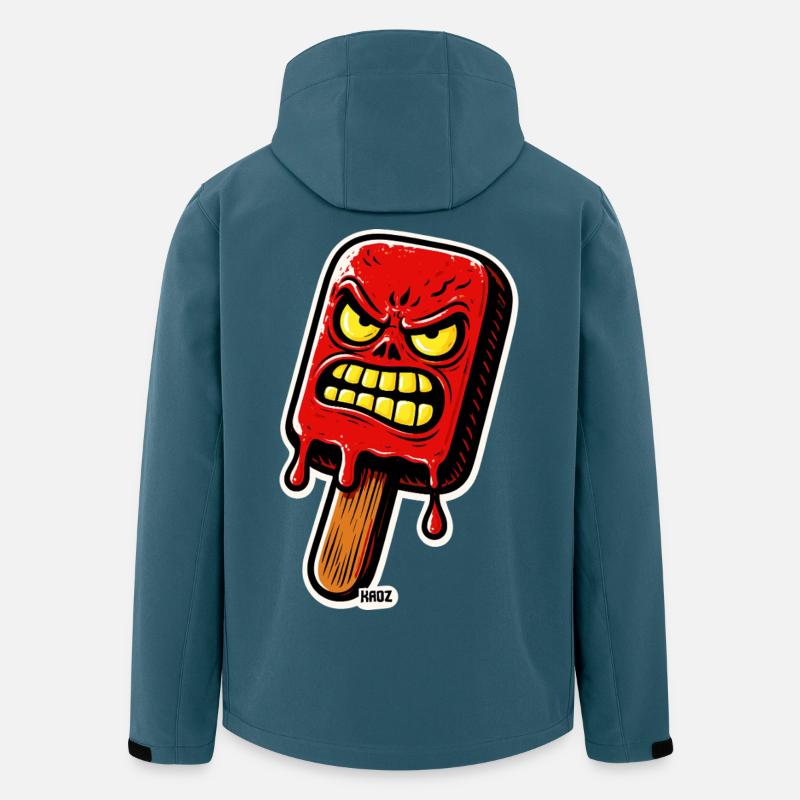 Glace rouge en colère - Veste softshell homme en polyester recyclé Stanley/Stella - bleu pétrole foncé