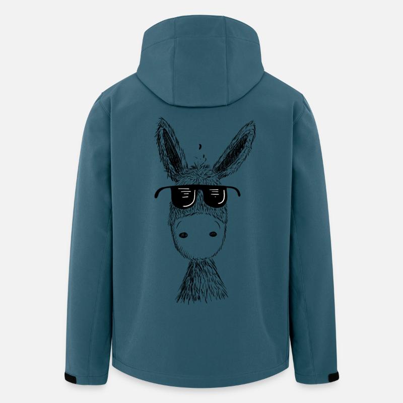 Cooler Esel mit Sonnenbrille I Muli I Geschenk - Recycelte Männer Softshell-Jacke von Stanley/Stella - Dunkles Petrol