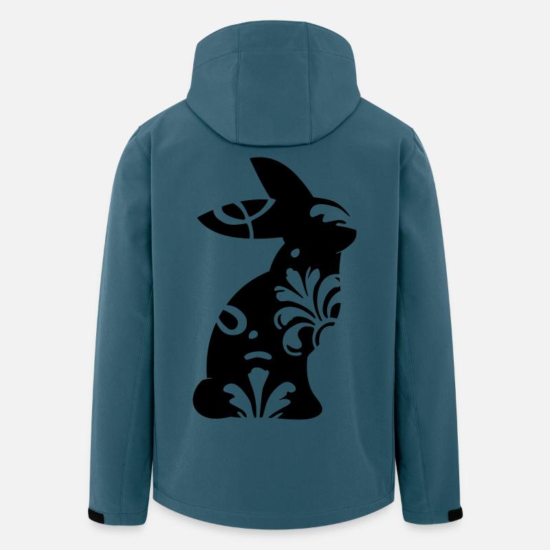 Hasen Silhouette mit Ornamenten - Recycelte Männer Softshell-Jacke von Stanley/Stella - Dunkles Petrol