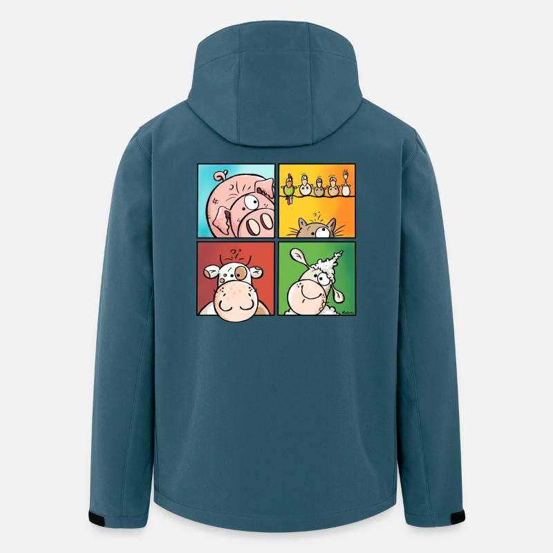 Funny Farm - Recycelte Männer Softshell-Jacke von Stanley/Stella - Dunkles Petrol