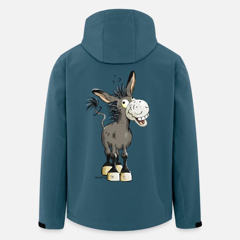 Witziger Esel - Recycelte Männer Softshell-Jacke von Stanley/Stella - Dunkles Petrol