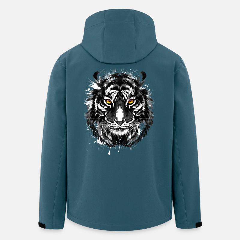 Retro Tiger - Cat - Beautiful Eyes - Men’s Recycled Softshell Jacket by Stanley/Stella - stargazer