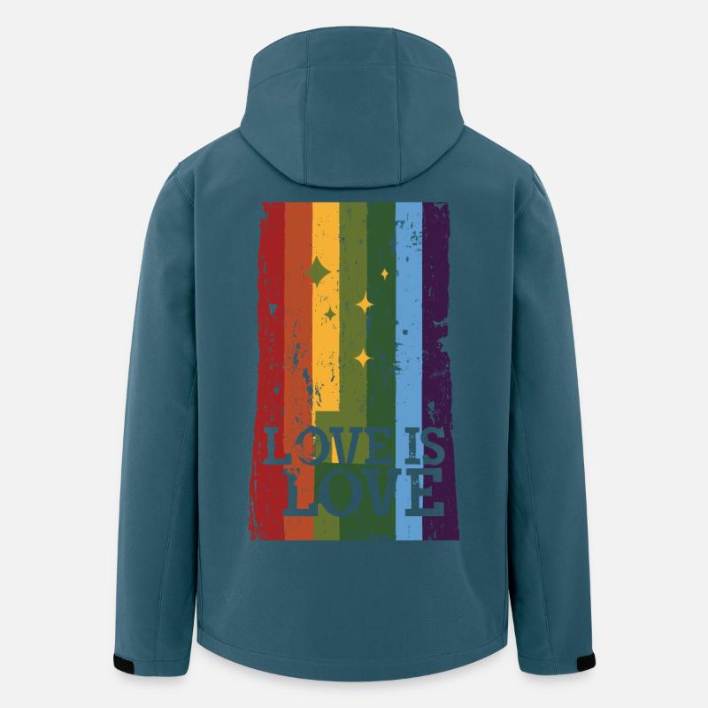 Distressed Pride Flag, Love is Love - Men’s Recycled Softshell Jacket by Stanley/Stella - stargazer