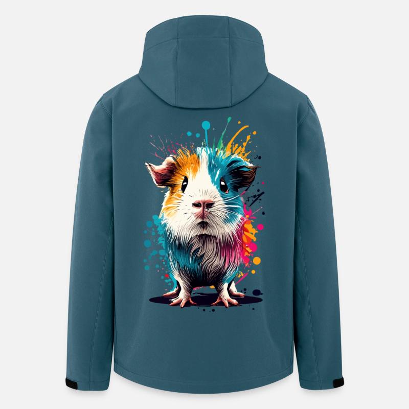 Cochon d’Inde - Mignon cochon d’Inde - Veste softshell homme en polyester recyclé Stanley/Stella - bleu pétrole foncé