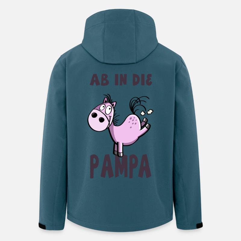 Ab in die Pampa Pferd - Recycelte Männer Softshell-Jacke von Stanley/Stella - Dunkles Petrol