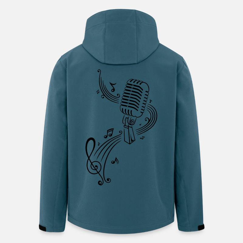 Musik, Notenschlüssel, Mikrophon - Recycelte Männer Softshell-Jacke von Stanley/Stella - Dunkles Petrol