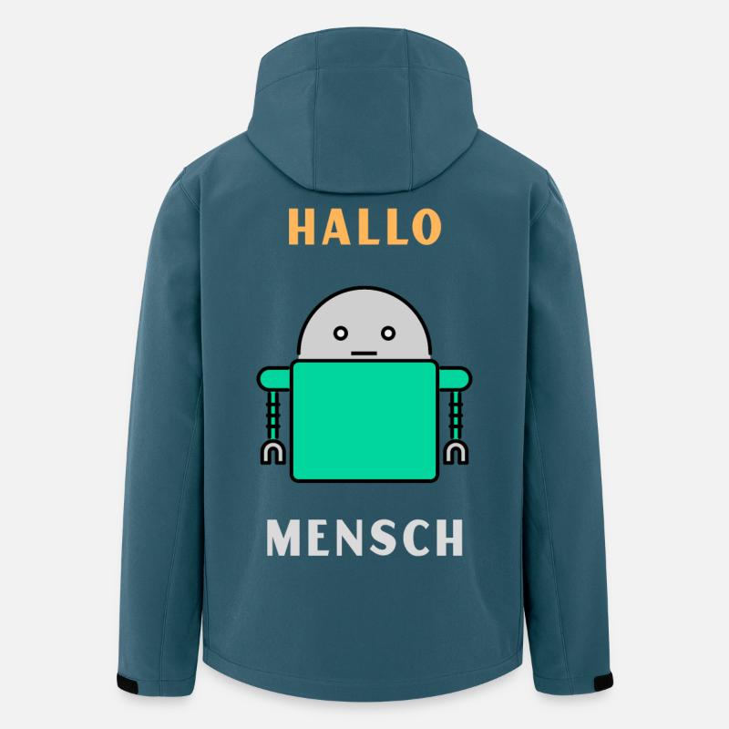 Hallo Mensch - Roboter Begrüßung - Recycelte Männer Softshell-Jacke von Stanley/Stella - Dunkles Petrol