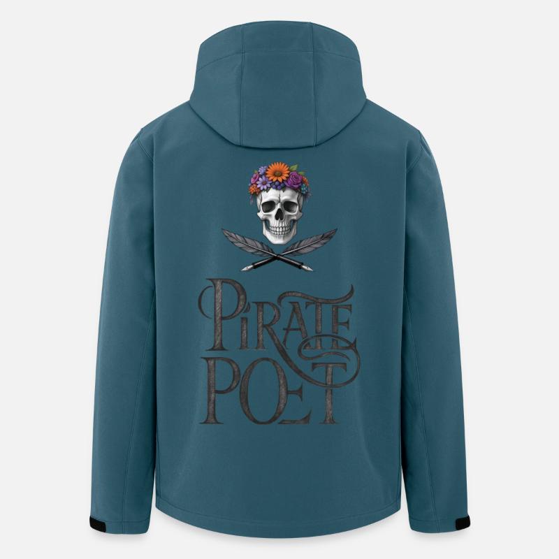 PIRATENDICHTER – lass uns reden. - Recycelte Männer Softshell-Jacke von Stanley/Stella - Dunkles Petrol