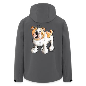 Englische Bulldogge - Recycelte Männer Softshell-Jacke von Stanley/Stella - Dunkles Petrol - Hinten - AI Model Male 185 light (185cm)