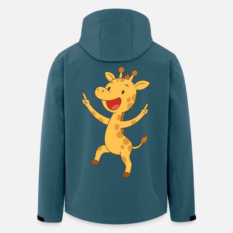 Gute-Laune-Giraffe - Recycelte Männer Softshell-Jacke von Stanley/Stella - Dunkles Petrol
