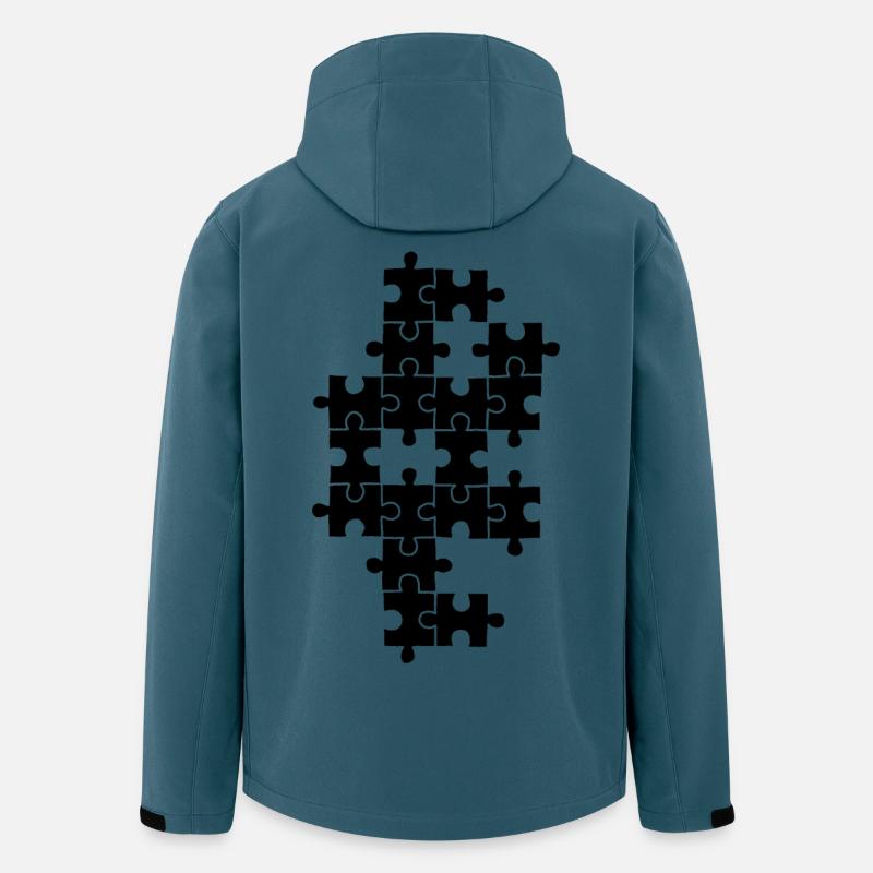Schwarzes Puzzle - Recycelte Männer Softshell-Jacke von Stanley/Stella - Dunkles Petrol