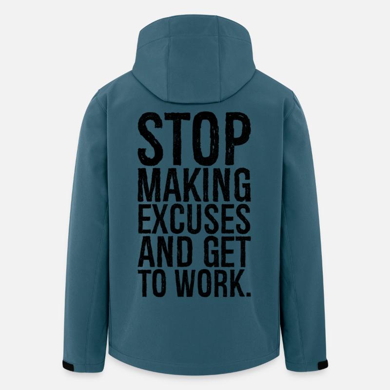stop making excuses and get to work - Recycelte Männer Softshell-Jacke von Stanley/Stella - Dunkles Petrol