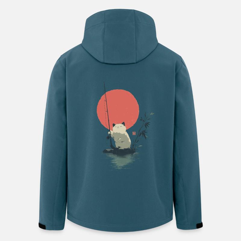 Panda Angler am roten Mond - Recycelte Männer Softshell-Jacke von Stanley/Stella - Dunkles Petrol