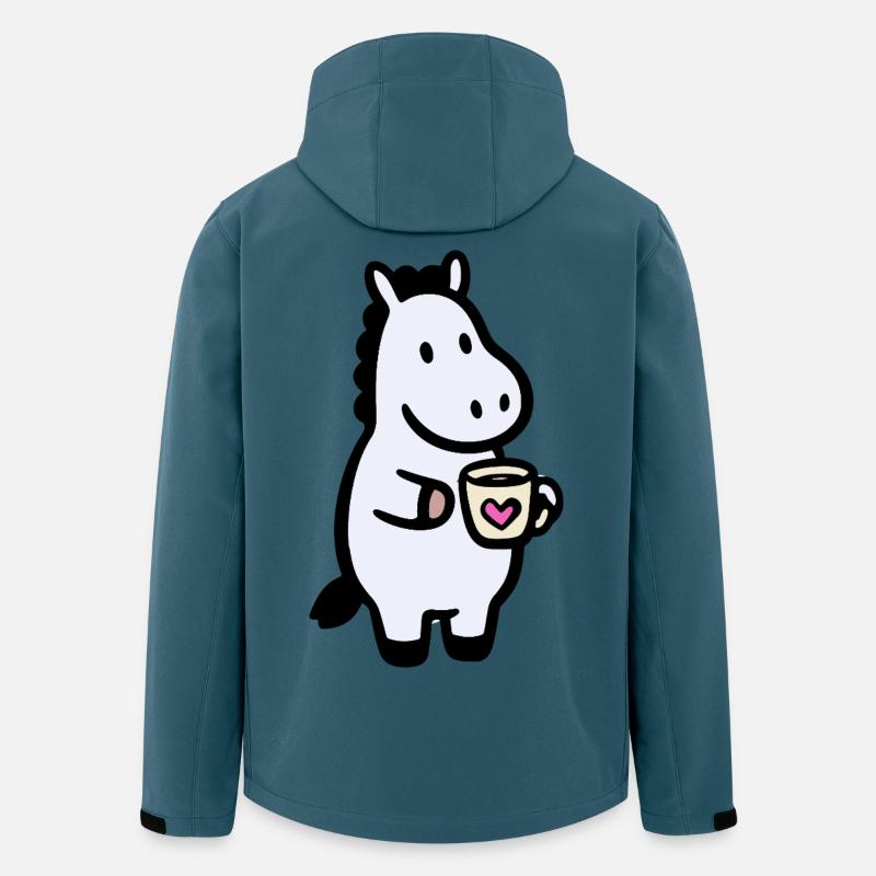 HerzHippo Kaffee Begleiter - Recycelte Männer Softshell-Jacke von Stanley/Stella - Dunkles Petrol