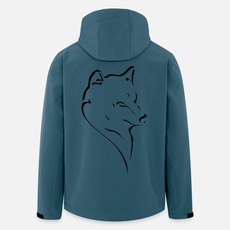 Wolfskopf Linienstudie - Recycelte Männer Softshell-Jacke von Stanley/Stella - Dunkles Petrol