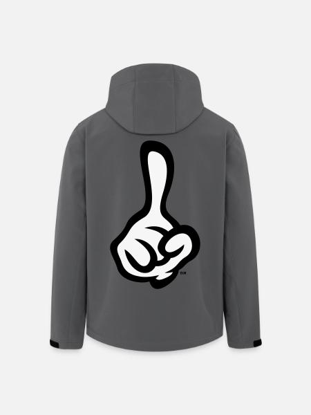 Index levé (doigt / main droite / 2C) - Veste softshell homme en polyester recyclé Stanley/Stella - bleu pétrole foncé