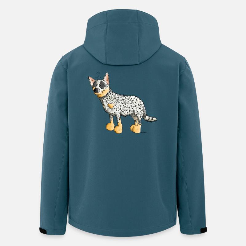Witziger Australian Cattle Dog - Hund - Recycelte Männer Softshell-Jacke von Stanley/Stella - Dunkles Petrol