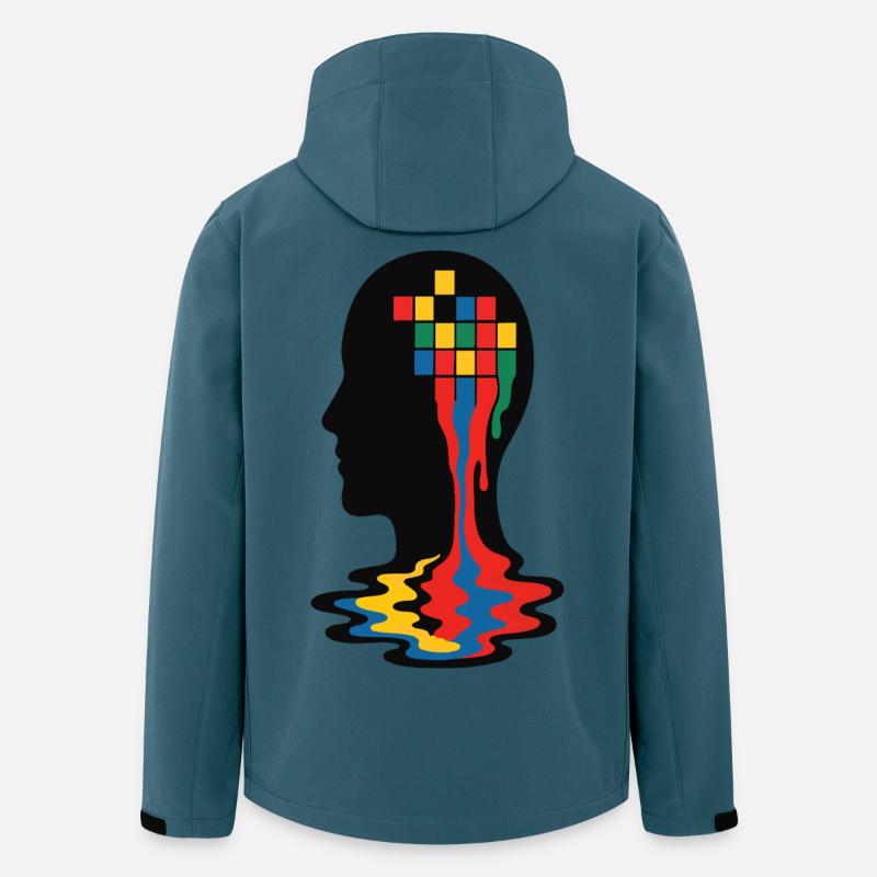 Vivid Mind Mosaik Silhouette - Recycelte Männer Softshell-Jacke von Stanley/Stella - Dunkles Petrol