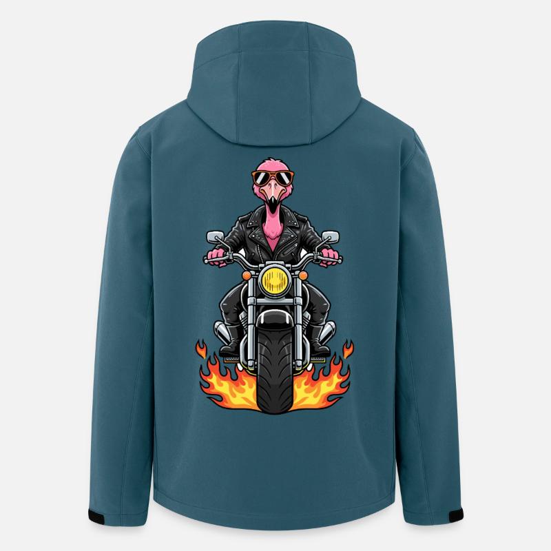 Cool Biker Flamingo Motorradflammen - Recycelte Männer Softshell-Jacke von Stanley/Stella - Dunkles Petrol