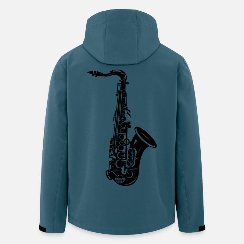 Saxophon Zeichnung - Recycelte Männer Softshell-Jacke von Stanley/Stella - Dunkles Petrol