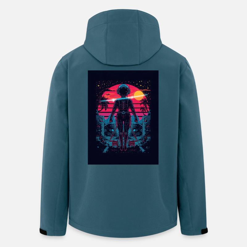 Astronaut Neon Sunset - Recycelte Männer Softshell-Jacke von Stanley/Stella - Dunkles Petrol